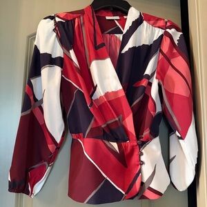 Stylish Women's Red and White Blouse